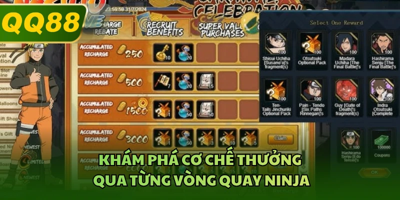 Khám phá cơ chế thưởng qua từng vòng quay ninja